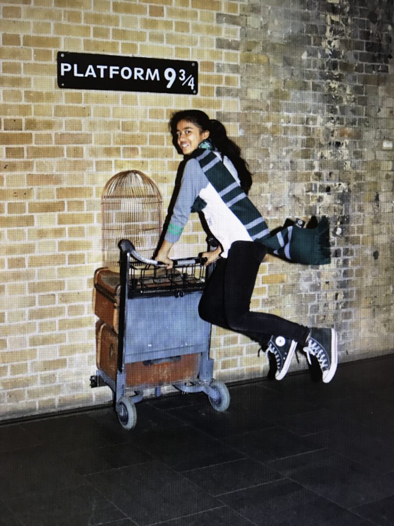 Ms Slytherin heading to Hogwarts.