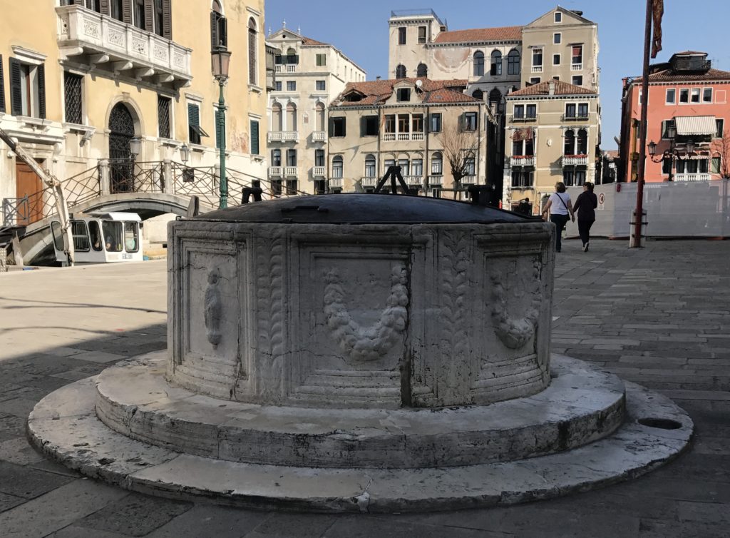 Each Campo (a farming field in Venice) has a well that collects rainwater for the residents.