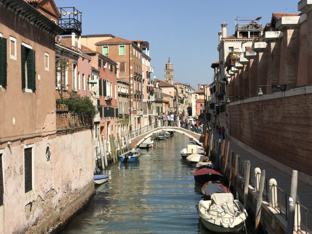 In Venice, houses and business transport people and goods via canals.