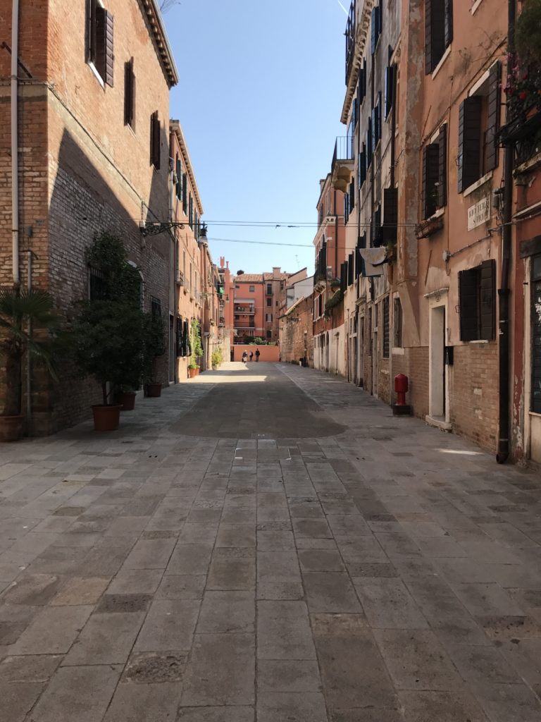 A road in Venice that was originally a canal.