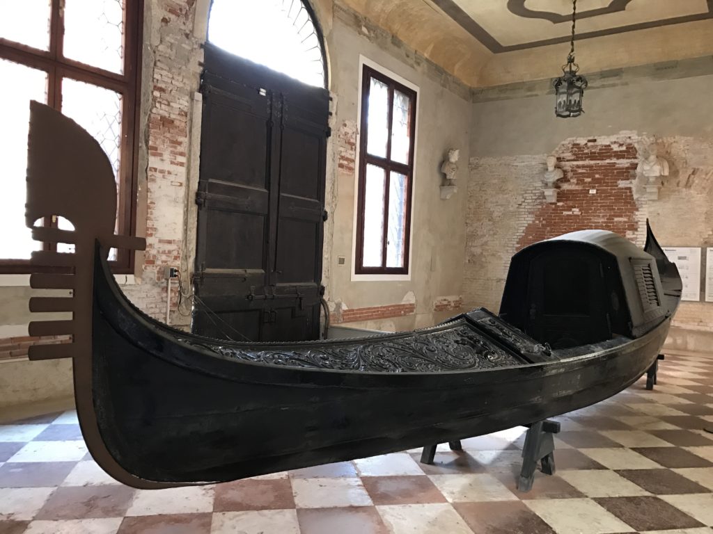 An original canoe owned by the family that built the Ca'Rezzonica Palace in Venice