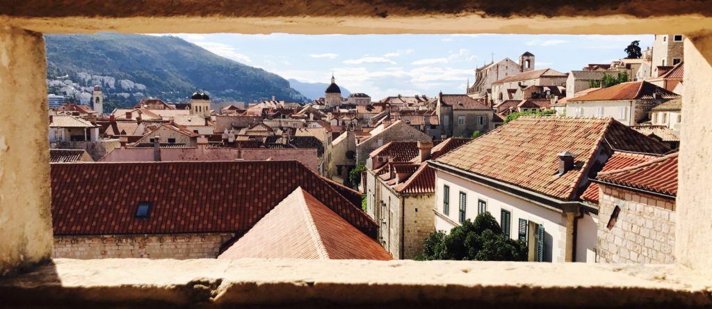 Looking out from one of the holes in the Dubrovnik wall. 