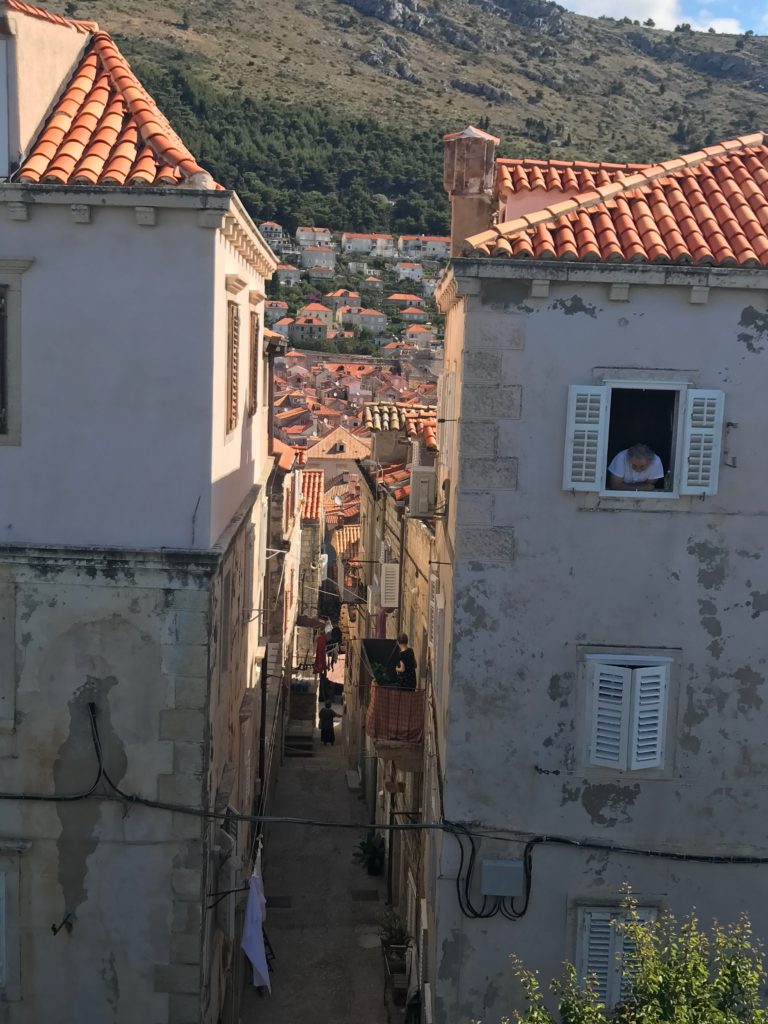 Where are the Dubrovnik wall is lower you can see the inner workings of the city.