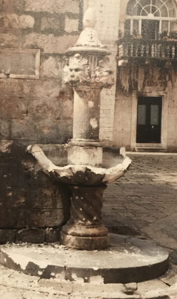 Even the little water fountain under our apartment where nuns lived, was bombed. 