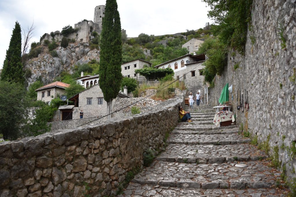 The main stairs to climb up the village of Pocitelj are still in good shape and certainly give the feeling of being in a medieval town.