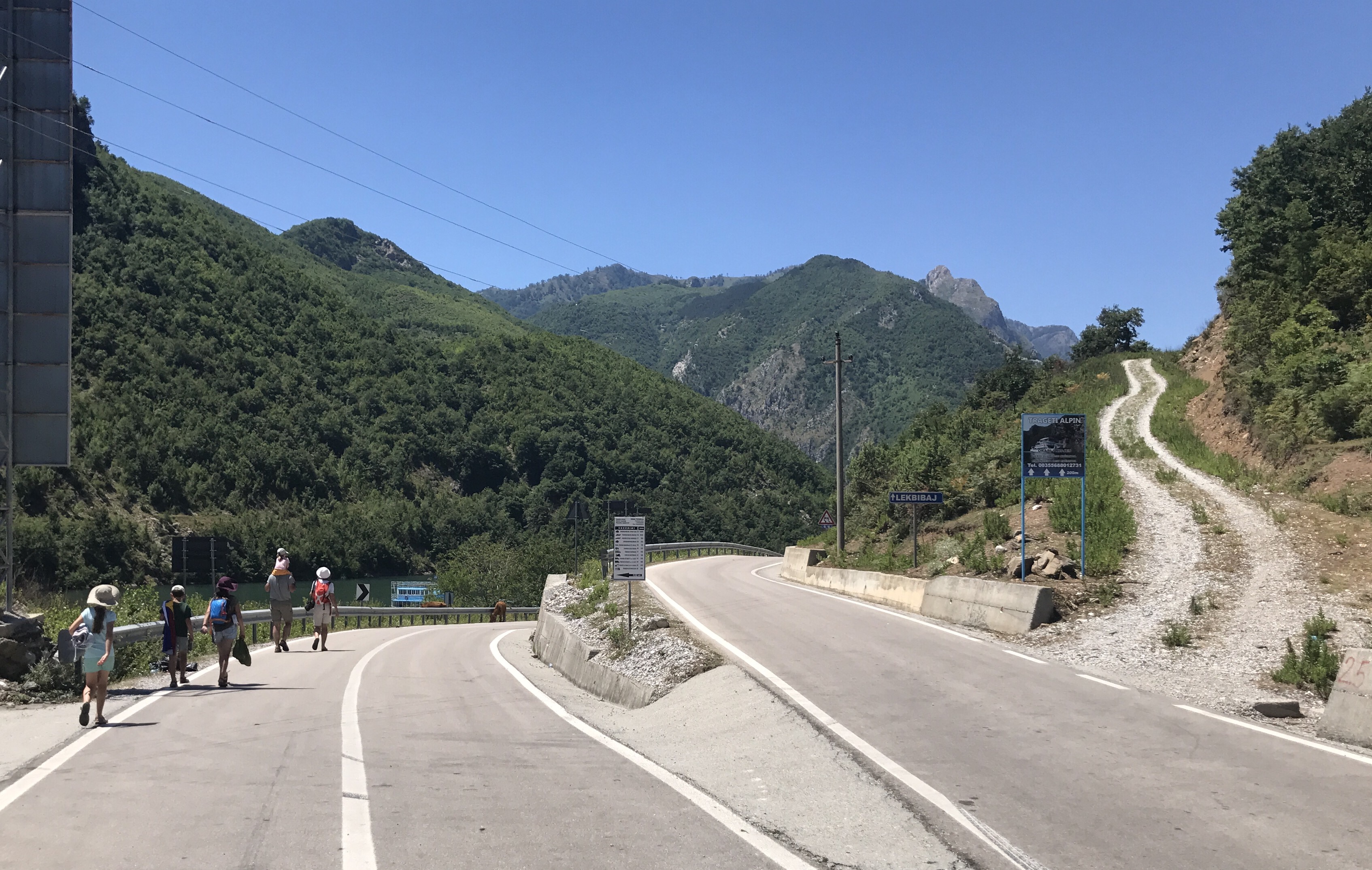 We followed this family with four young children in their pursuit of a place to swim. Each carrying a bag and a rolled up towel. But it was too hot to keep going and they paraded back. So did we. 