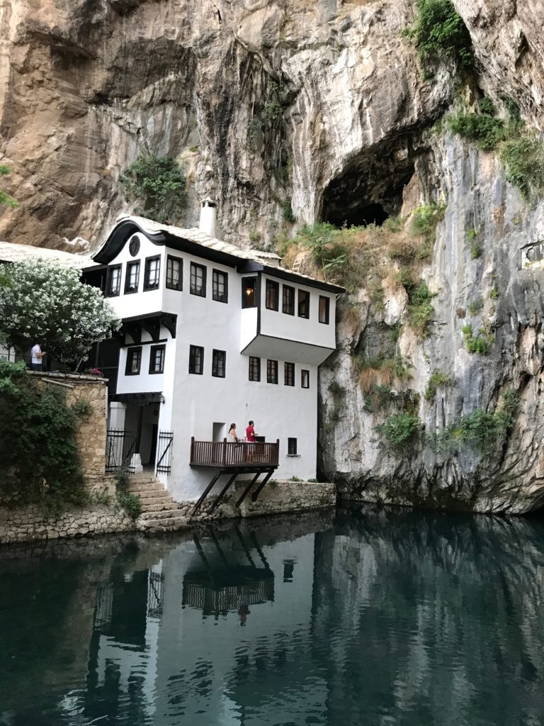 The monastery, situated at the edge of the cliff and next to the source of the Buna river is peaceful and well suited for prayer. 