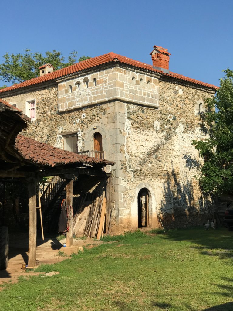 The entrance to the first floor, the cows' home, conveniently faces the house. The entrance to the second floor is right behind the shed. 