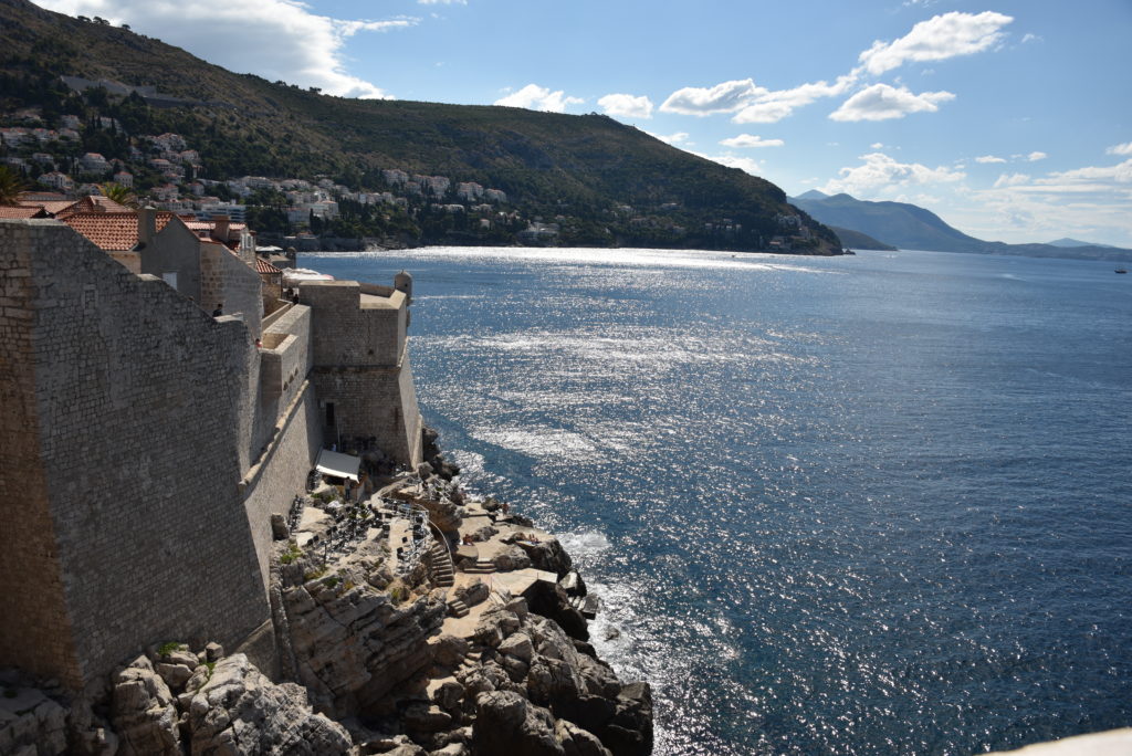 Dubrovnik beach access behind the high school has the best views of the ocean and Lokrum island.