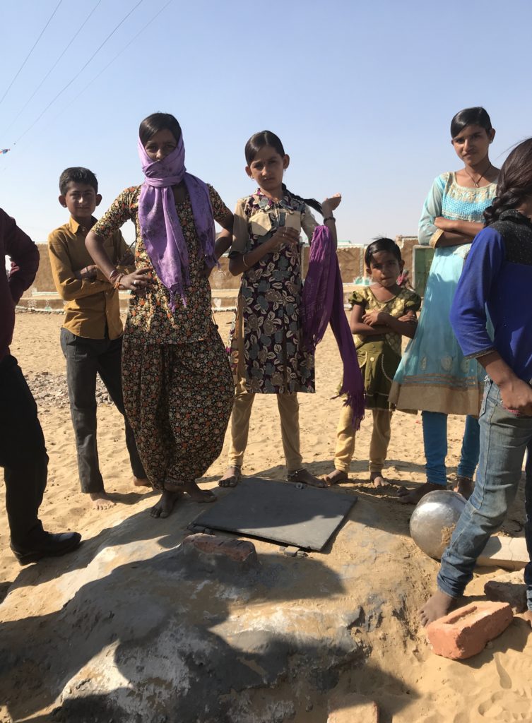 The drinking water well is probably the most important site as the children proudly share with us. 