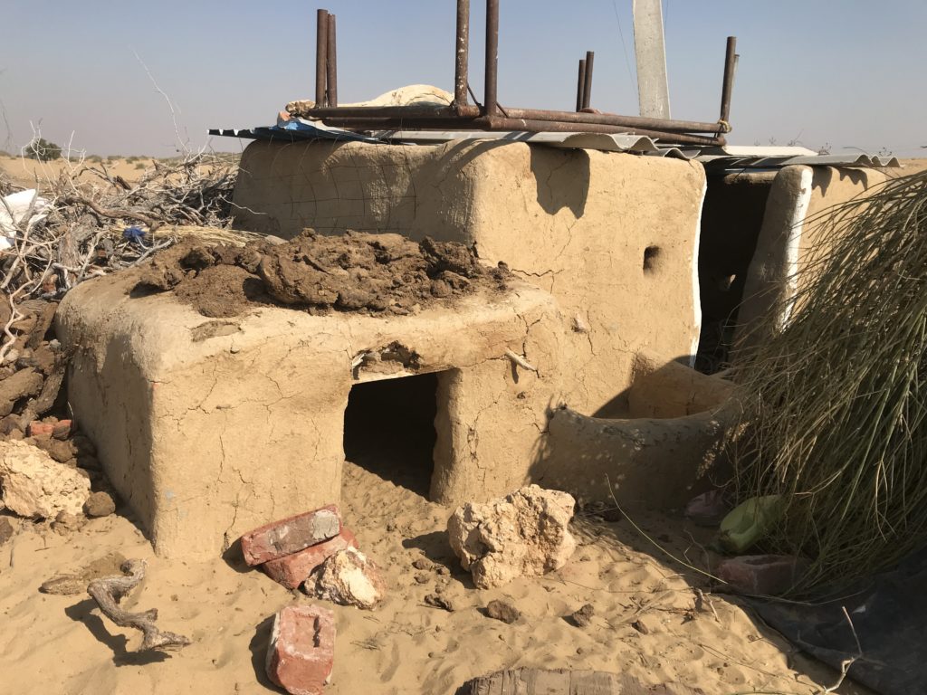 A shelter for the animals to protect from the burning hot days and freezing cold nights of the desert. 