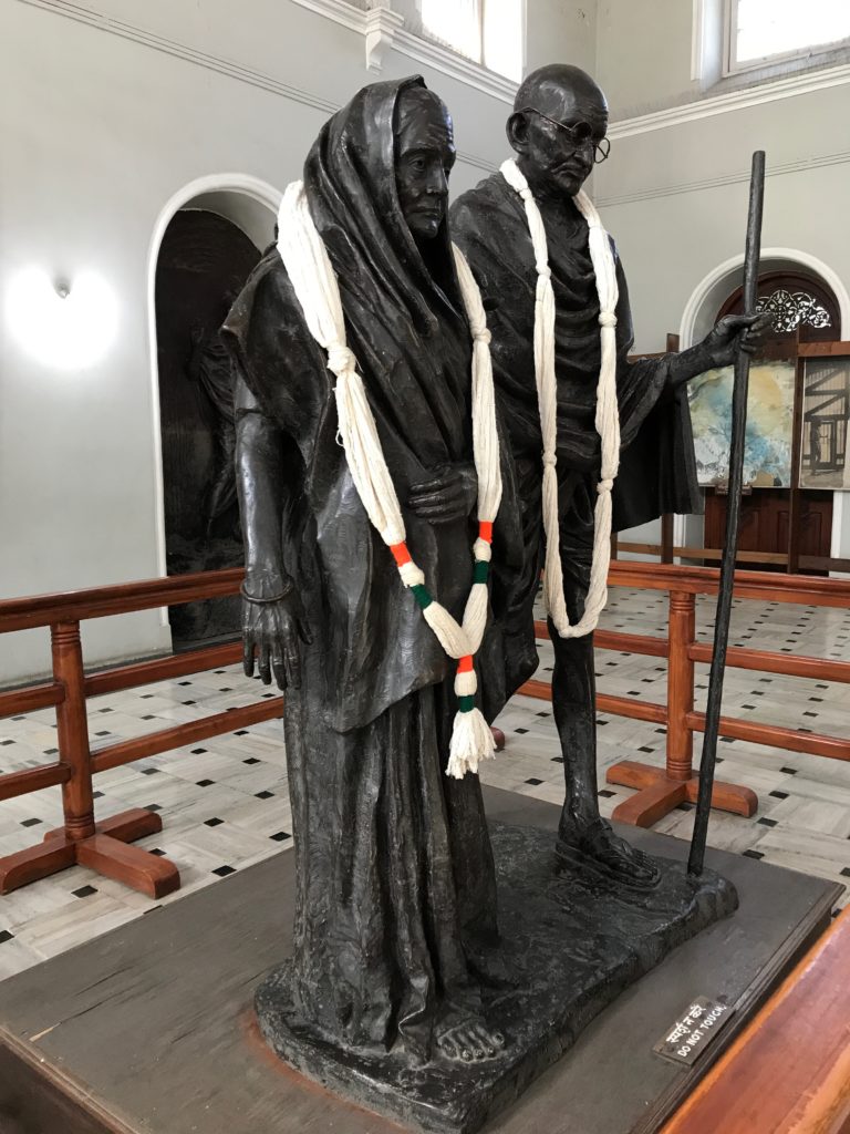 Kasturba and Gandhiji in Agakhan palace in Pune