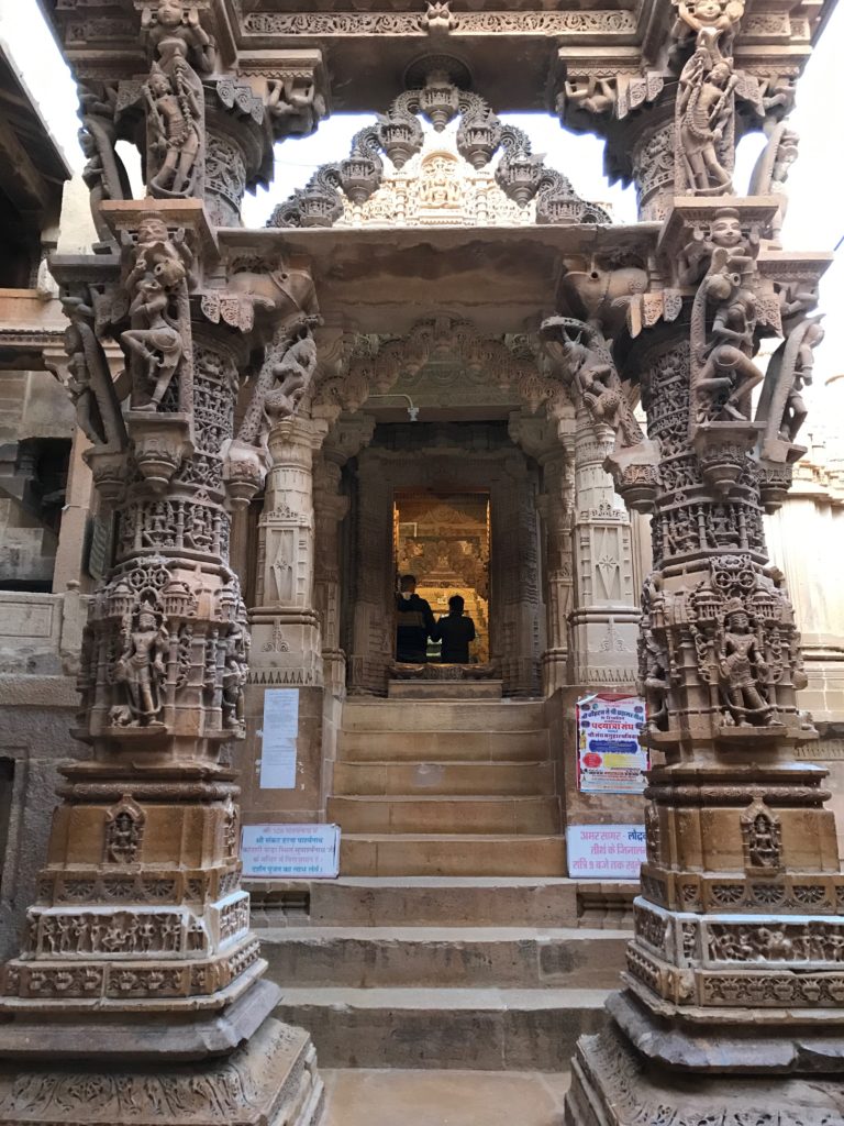 The entrances for the Jain temples of Jaisalmer are exquisite with several arches carved from golden stone. 