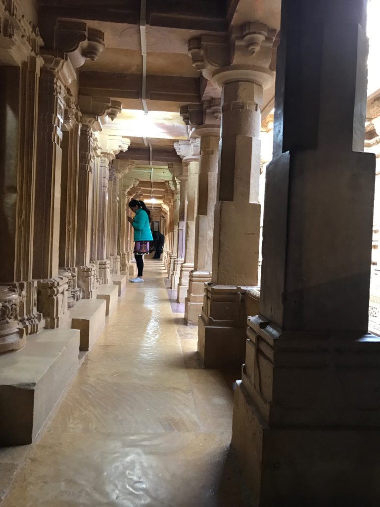 The pheri - walk around the Parsvnath temple, surrounded by hundreds of statues. 