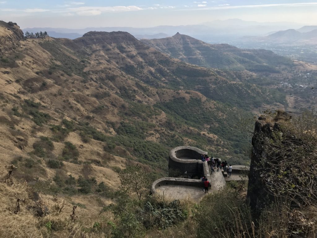 The Sinhagad fort is perched on top of the mountains with incredible views. In the monsoon season there would uncountable waterfalls.