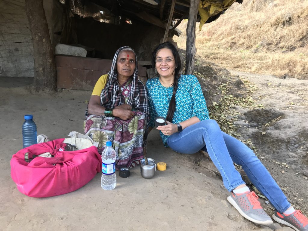 A friendly woman was selling delicious, fresh, home made yogurt(dahi) in tiny clay containers. She carries her wares on her head, and serves refreshing yogurt just in time for tired hikers.