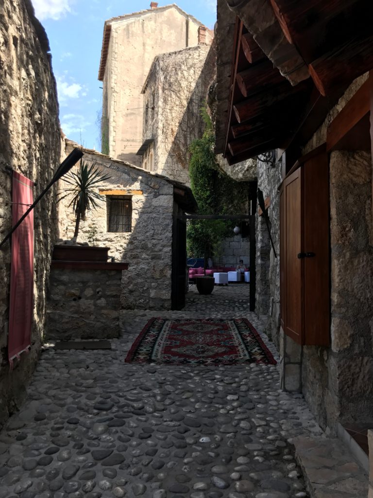 While the main path of Mostar is packed, the parallel lanes are quiet and beautiful. 