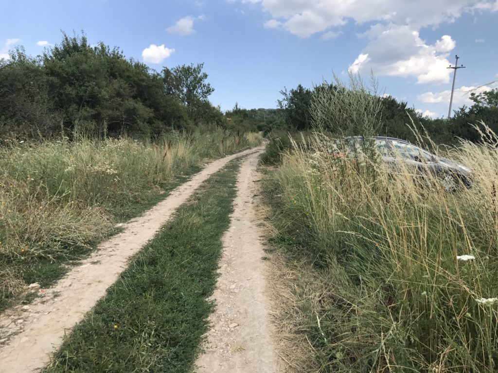 Path to the excavation site of a Roman settlement in Kosovo.