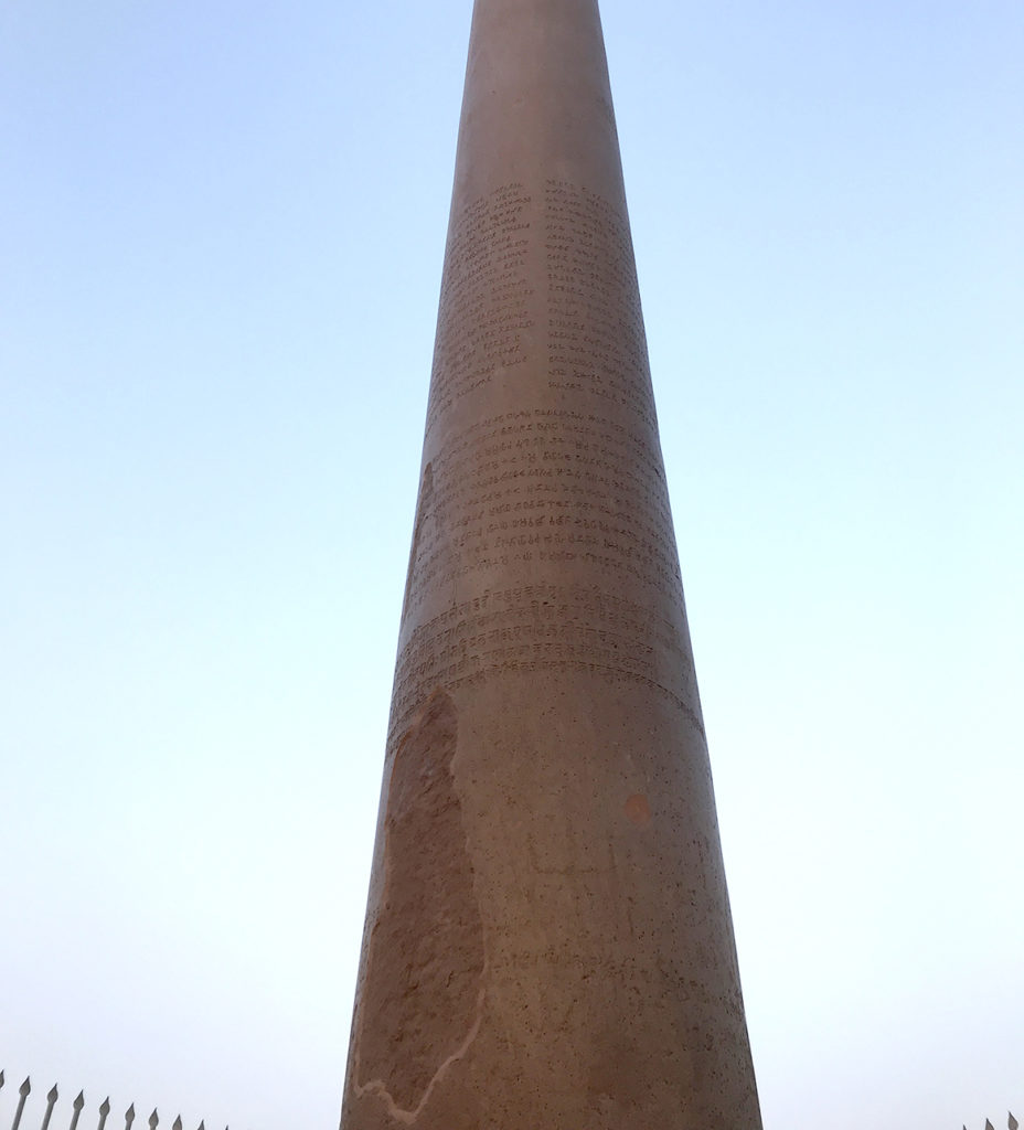 Ashokan pillar from 3rd century BC standing tall in Feroz Shah Kotla