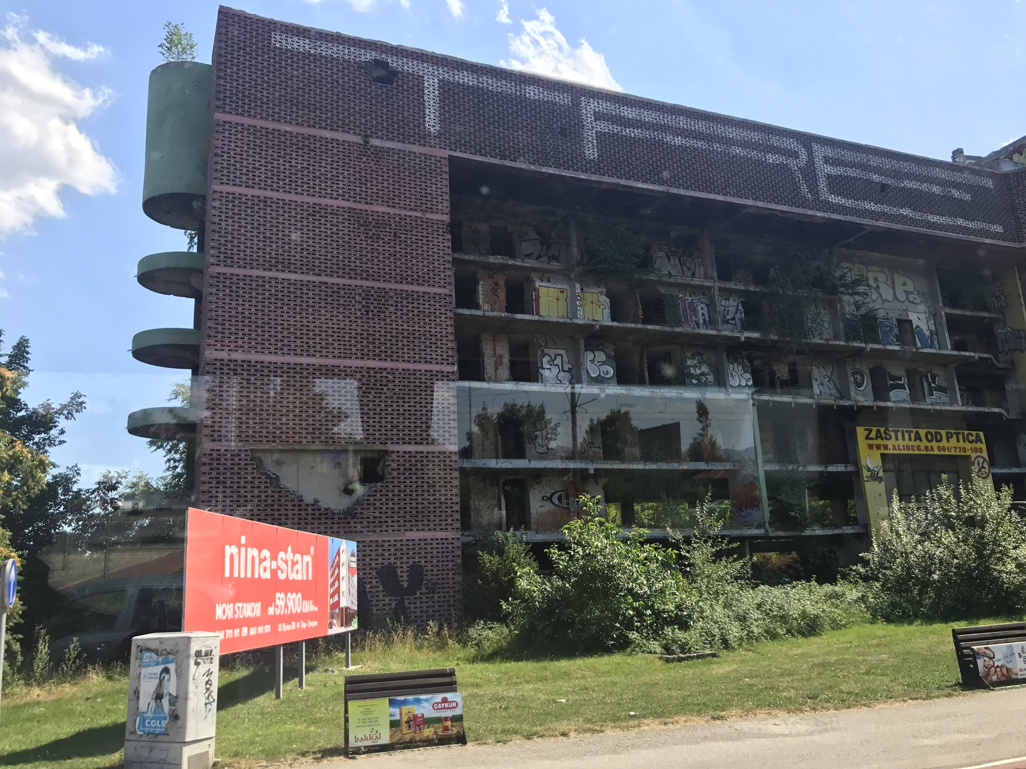 During the Sarajevo Siege, all buildings, including apartment with families and kids were continually shelled and shot at. So people were forced to live in stinky basements. Many such buildings remain abandoned in Sarajevo today.