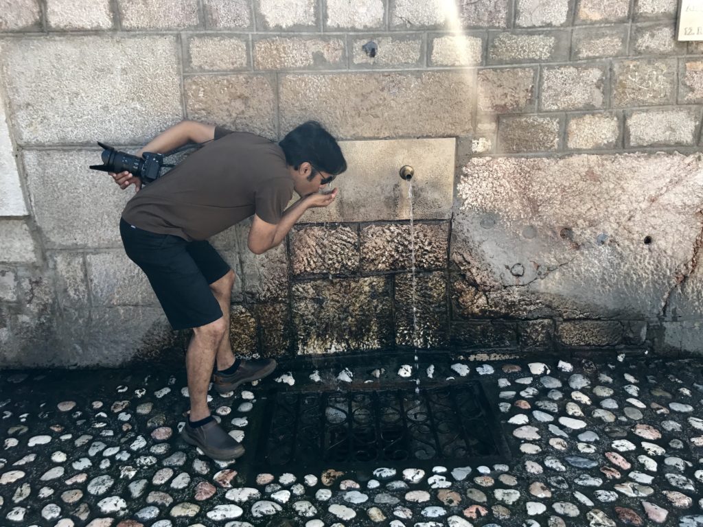 Old water fountains still remain in Sarajevo but one had to stand in line and risk life to get water during the Sarajevo Siege. They are perfect to quench your thirst on free walking tours.