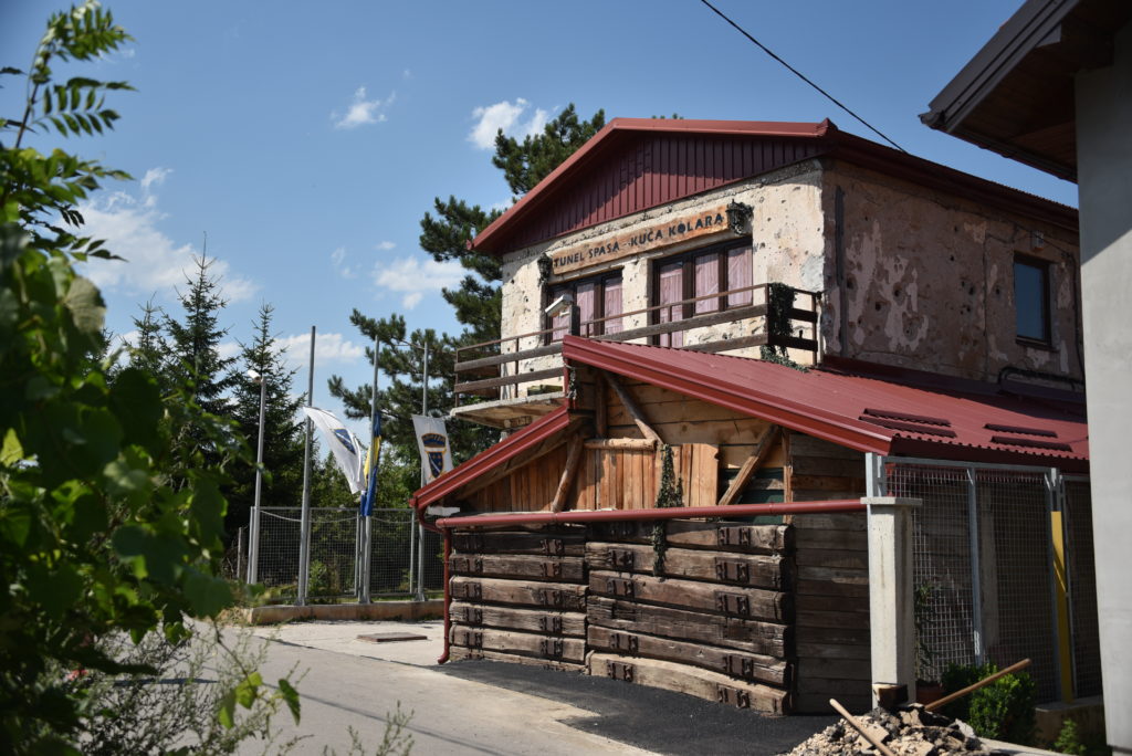 A street view of one of the Sarajevo's tunnel houses, now restored and converted into a museum.