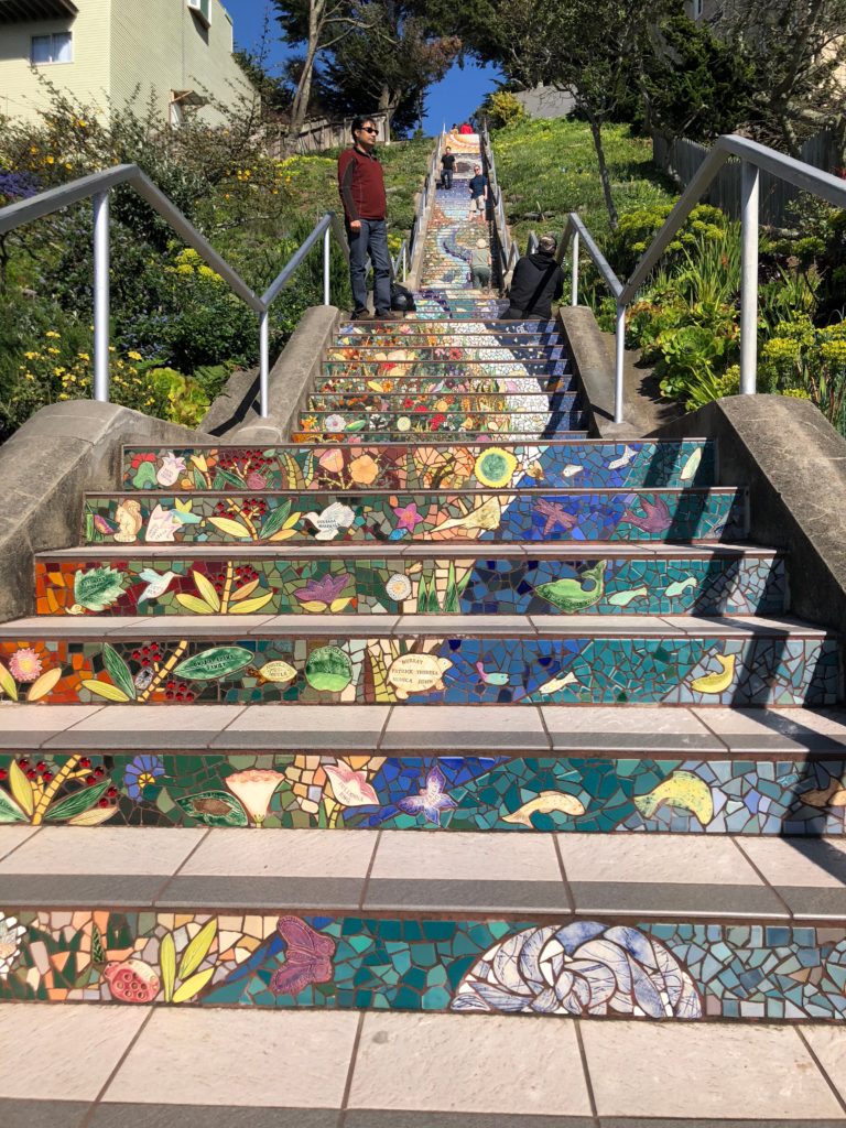 An ocean scene at the 16th Avenue Tiled Steps