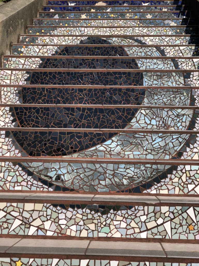 The Moon at the 16th Avenue Tiled Steps