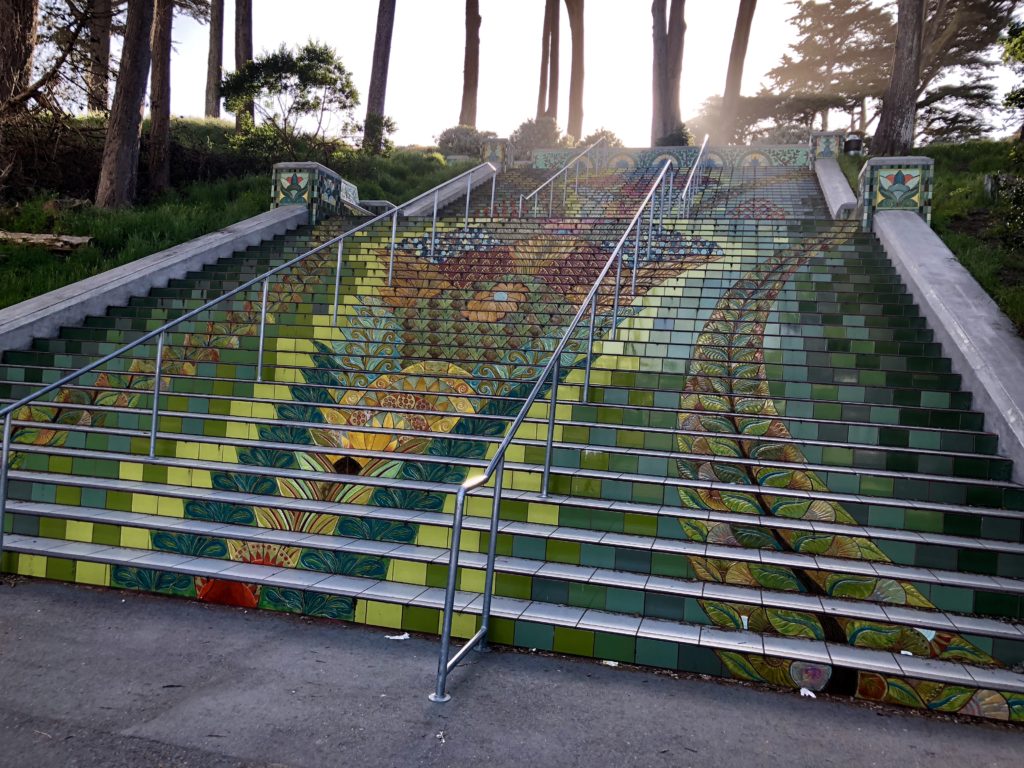 Gorgeous steps leading up to Lincoln Park and golf course in San Francisco 