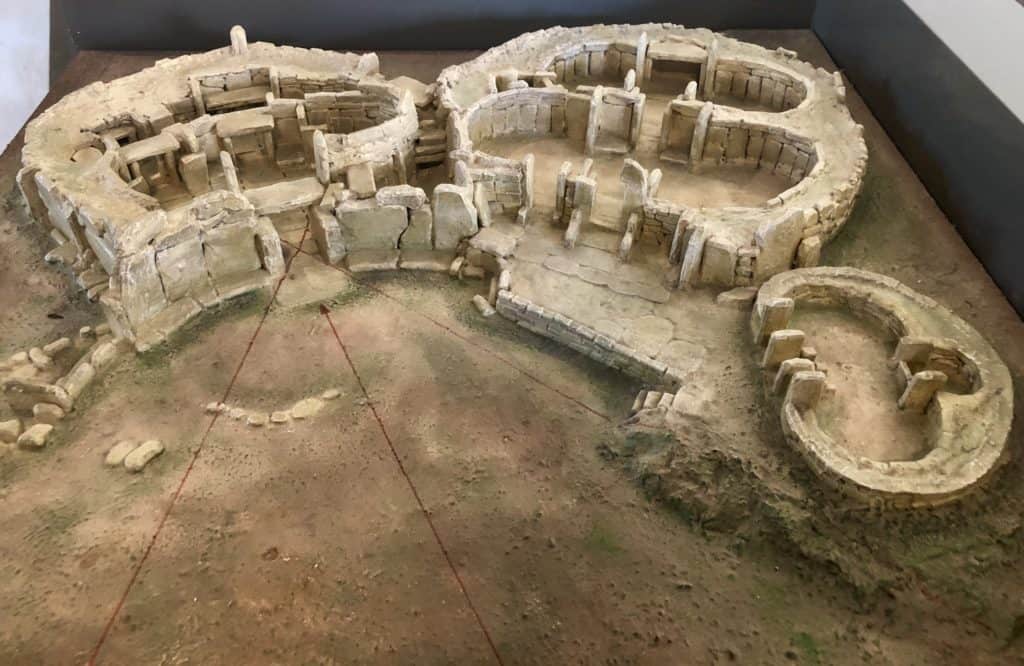 A model of the Mnajdra temples in Malta.