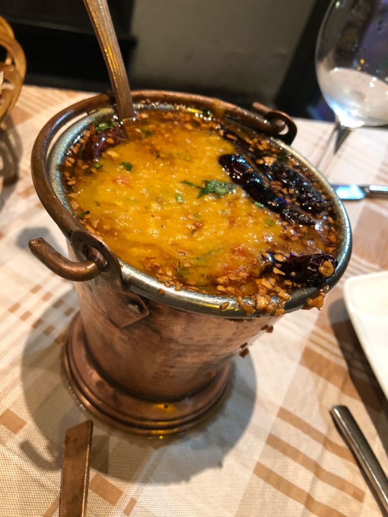 A piping hot tadka daal at Shiva’s Indian Cuisine in St Julian’s, Malta.