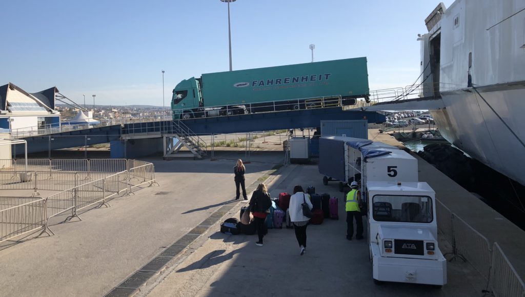 Malta gets its basic essentials from Sicily in trucks loaded on the ferry.