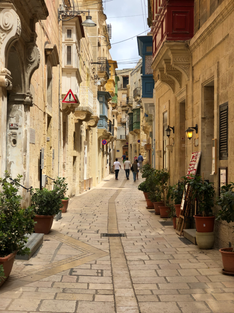 Wandering the streets of Birgu in Malta. 