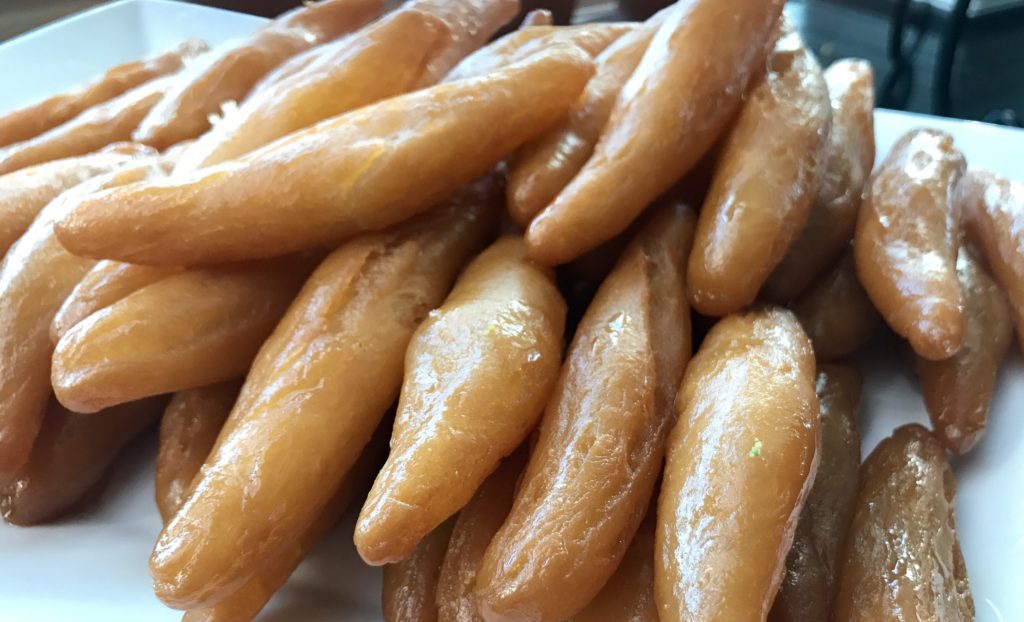 More traditional desserts are served in the Turkish Air lounge in Istanbul.