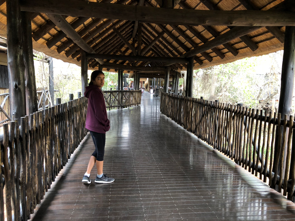 One of the walkways leading to our rooms in Protea hotel by Mariott in Kruger.