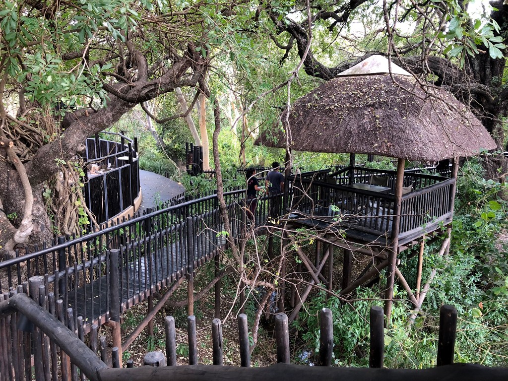 The Protea hotel has lots of lovely walkways a floor above the ground. These sitting areas offer views of the river, Kruger national park, and wildlife.