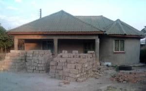 A house under construction.