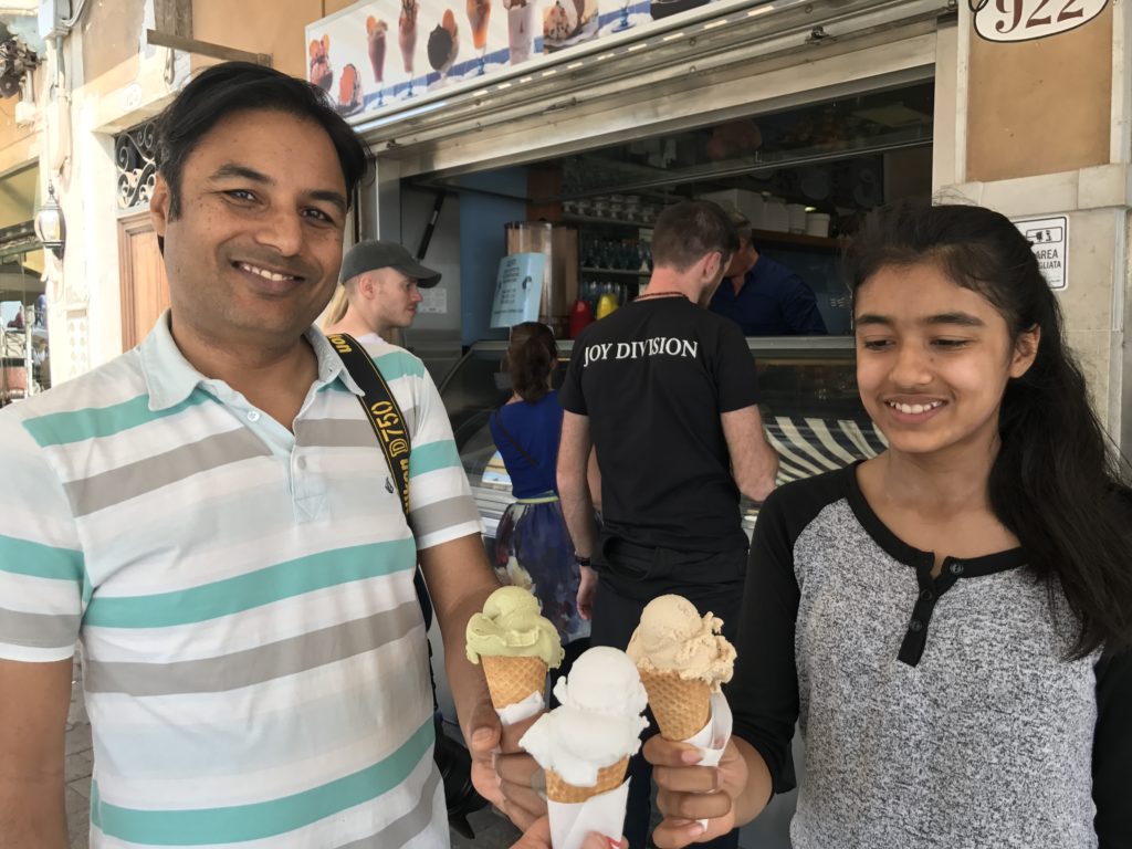 Our guide stopped for the best gelato in Venice, after the stop for amazing Venetian small bites.