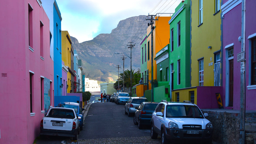 Each house in Bo-Kaap is a different color even though they looks similar on camera.