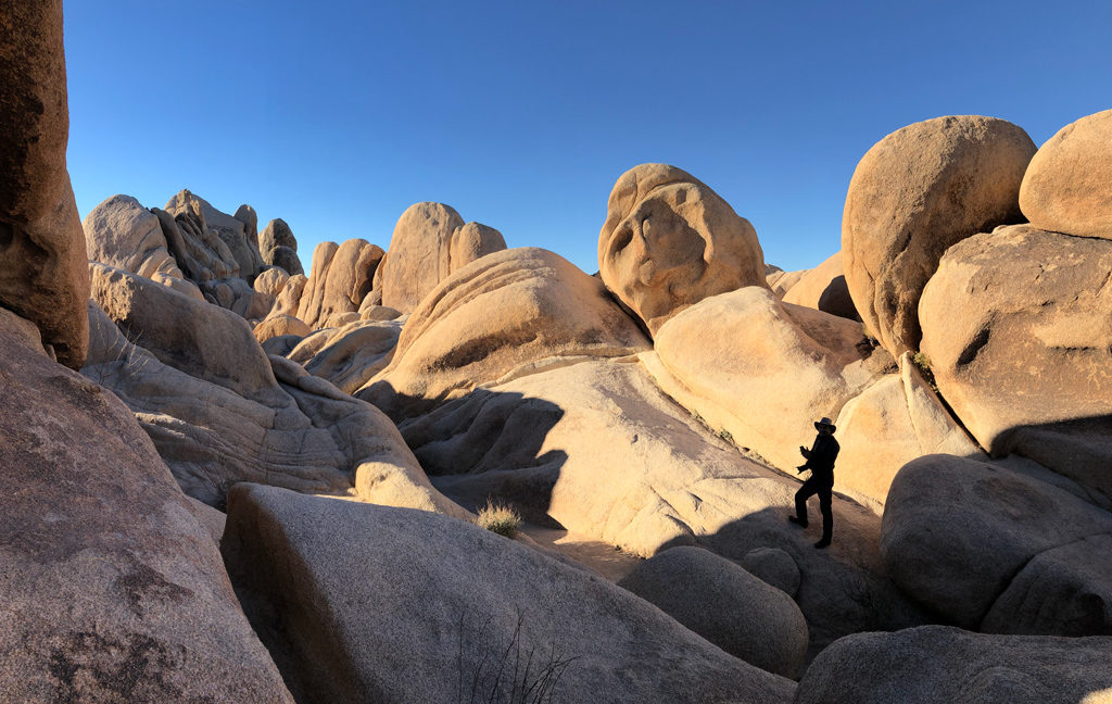 Walking on the boulders in Joshua Tree NP is fun and easy.