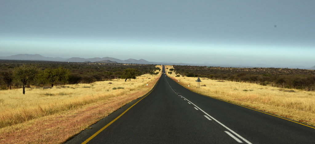Paved road from Windhoek to Rehoboth, Namibia