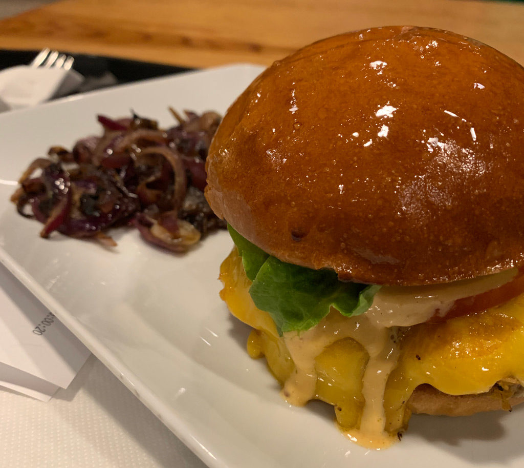 A veggie burger in Time Out Market in Lisbon.