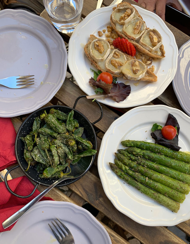 A few of the 15-20 vegan tapas at Tapas n’ Friends restaurant in Lisbon.