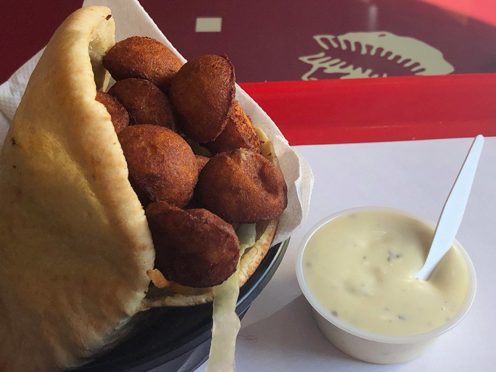 A falafel in Pão Pão Queijo Queijo in, Belém near Lisbon, Portugal.