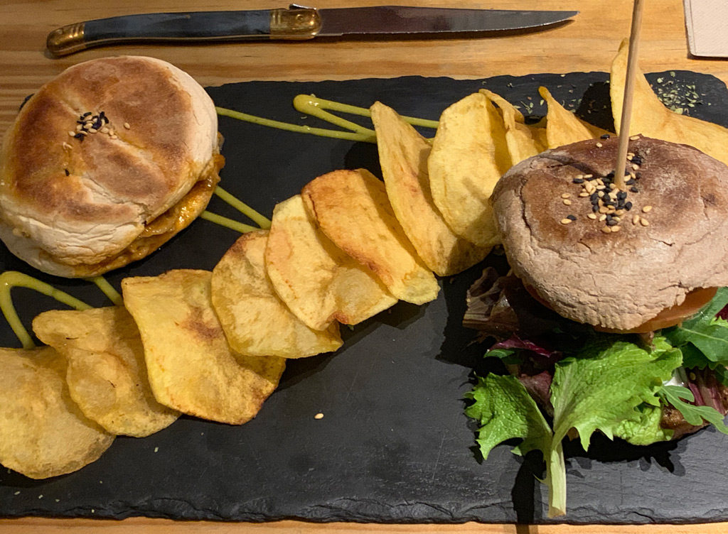 Street food - mini burger sampler in Ao 26 Vegan Food Project in Lisbon