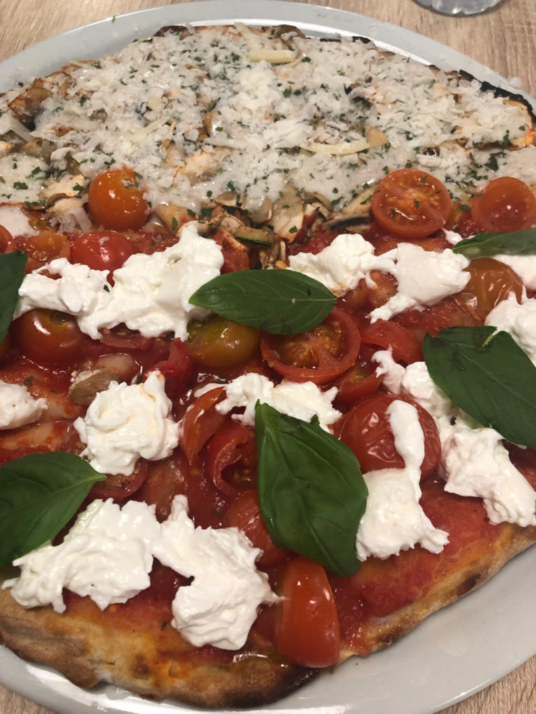 Margherita and Tartufata (minus speck) in Pizzeria Romano