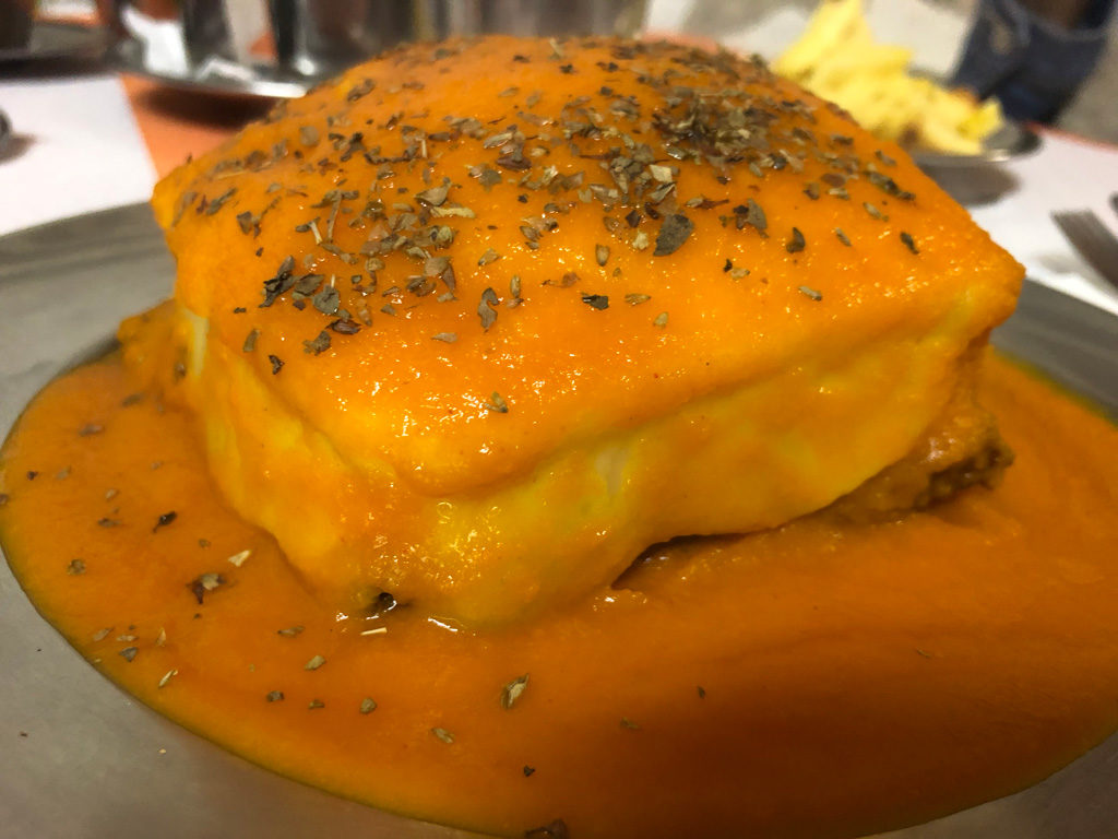 The best vegan Francesinha in Porto, found in ‘O Oriente No Porto’.