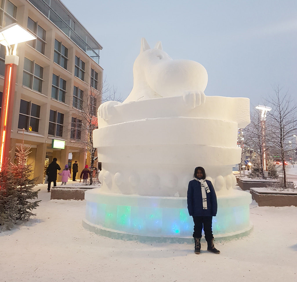 An Ice Sculpture in Rovaneimi