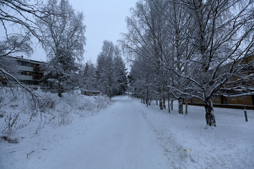 The perfectly snow-clad Santa Clause village in Rovaniemi, Finland took our breath away.