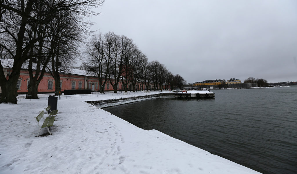 At the dock in Suomenlinna in Finland